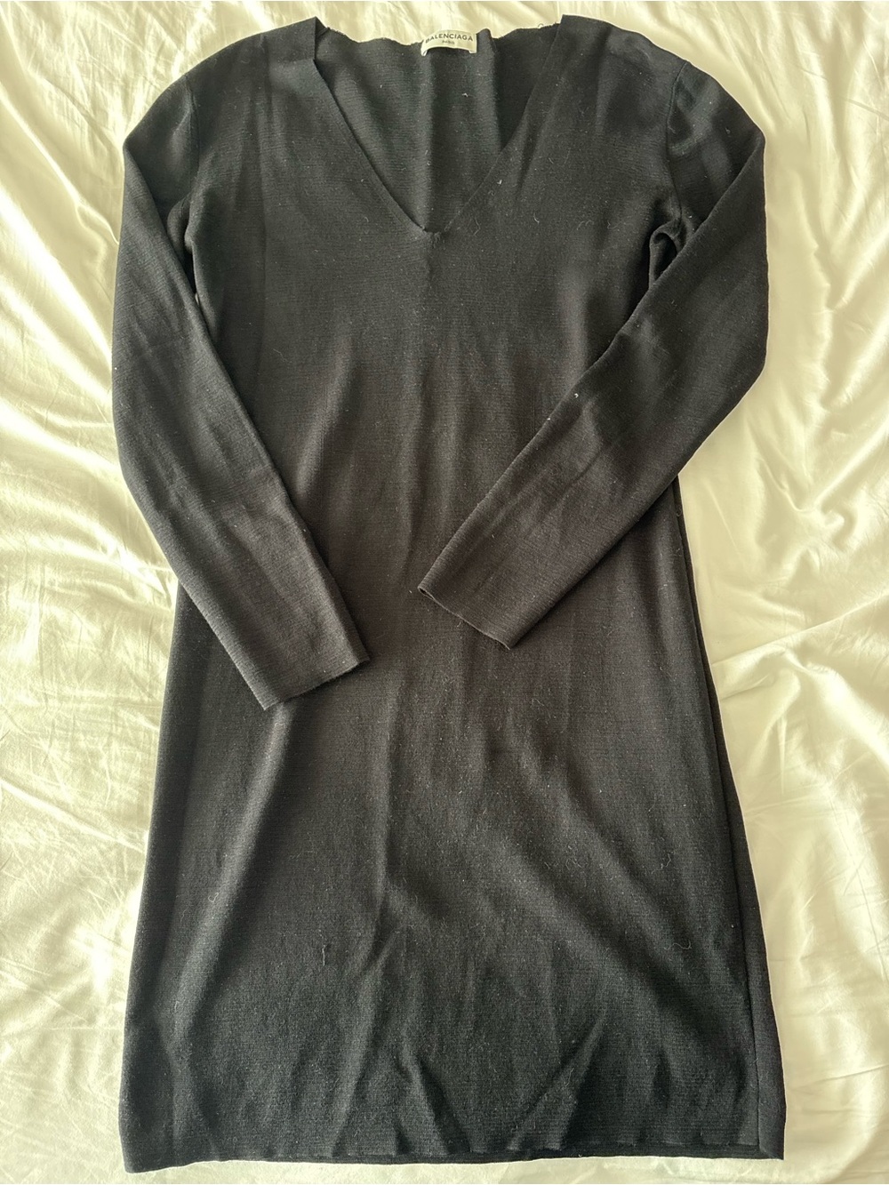 Balenciaga Sweater Dress Women’s Black V-Neck